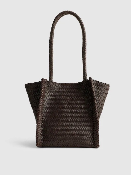 Madewell Handbags - MADEWELL • The Lexington Real Brown Leather Intrecciato Weave Small Box Tote